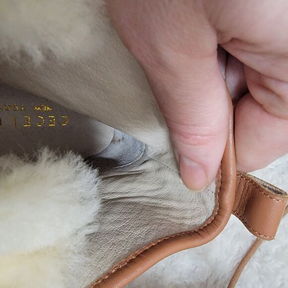 Cecelia New York Trekker Boot with Genuine Shearling Trim Sz 7 EUC Combat Chunky - Picture 9 of 14